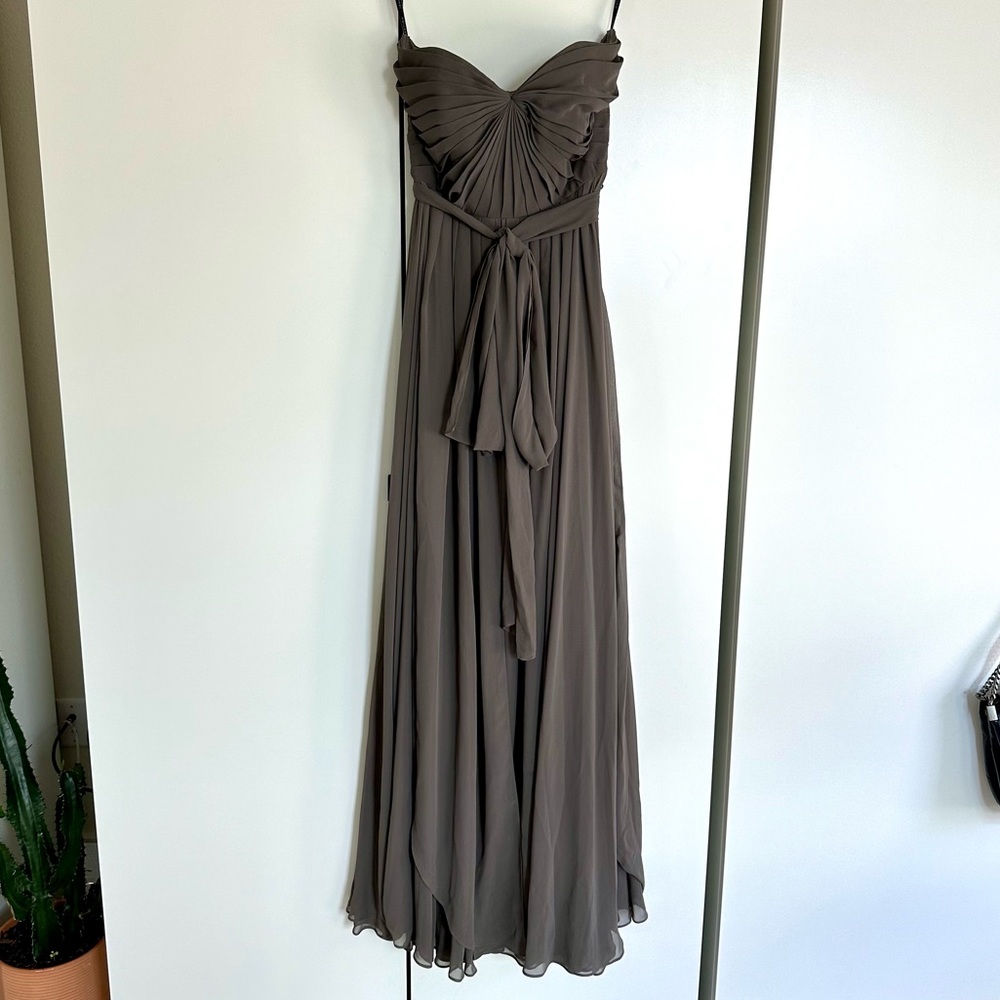 Jenny Yoo Strapless Chiffon Bridesmaid Dress